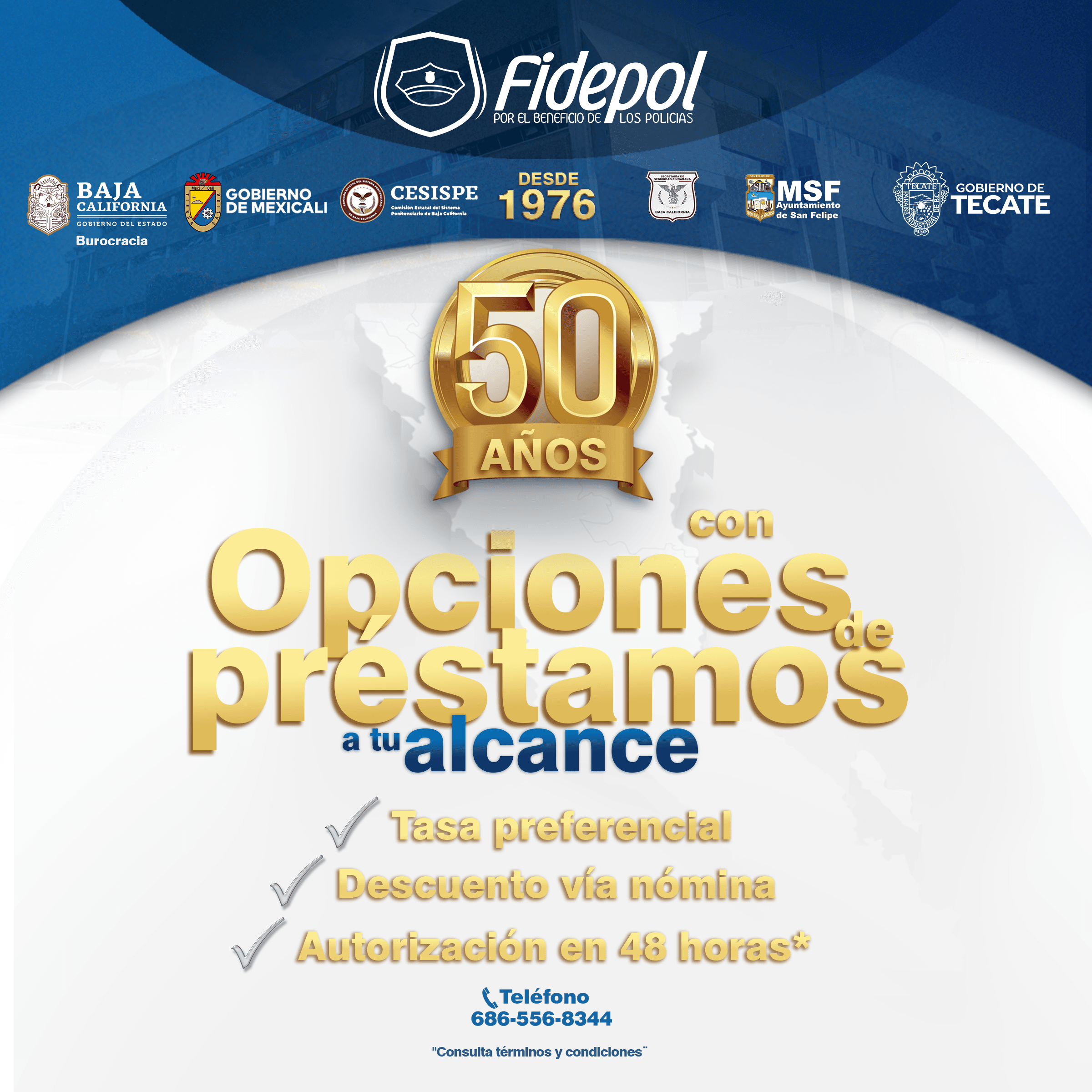 Opciones de préstamos a tu alcance - Fidepol 50 años